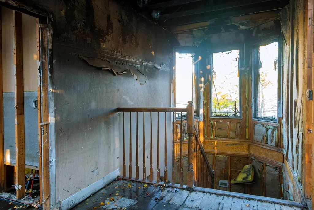 building in a fire